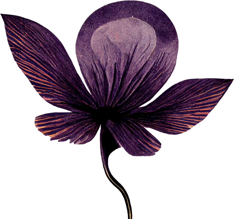 Purple Retro Flower Cutout